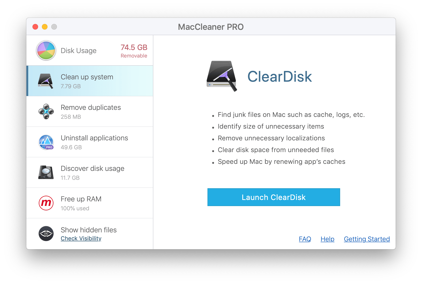 Software to clean up mac